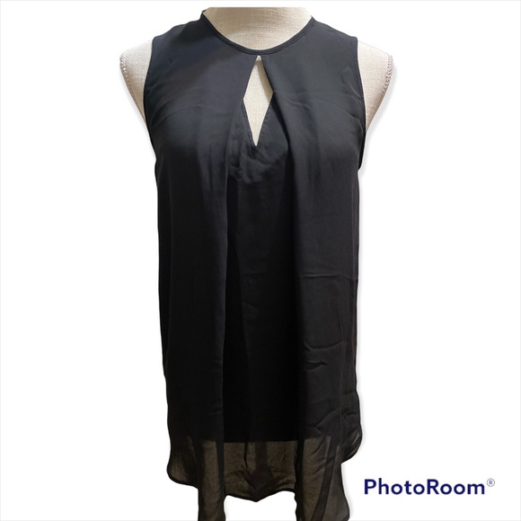 H&M Tops - Black H&M sleevless Peek-a-Boo Sheer Cape Top